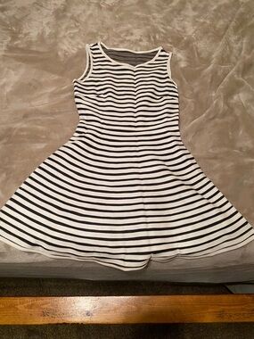 Parker Striped Leather Sleeveless Dress